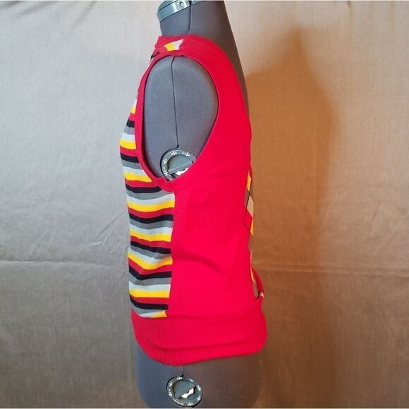 ARIZONA‎ JEANS COMPANY Cabaret Red Argyle V… - Picture 4 of 8